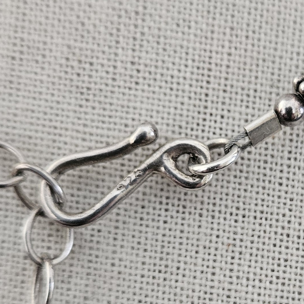 Sterling Silver 925 Freshwater Pearl Necklace w/ Smoky Quartz Pendant - Picture 7 of 7